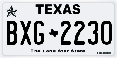 TX license plate BXG2230