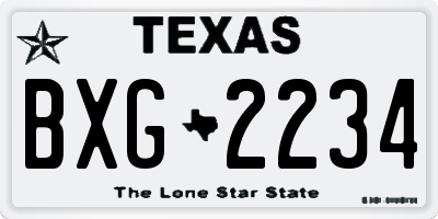 TX license plate BXG2234