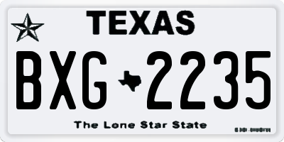 TX license plate BXG2235