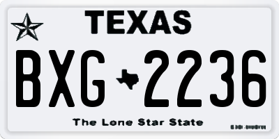 TX license plate BXG2236