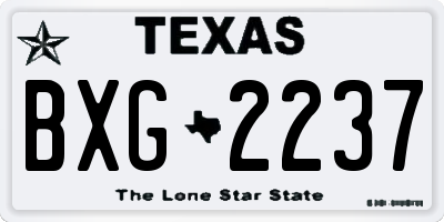 TX license plate BXG2237