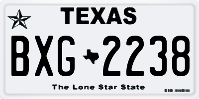 TX license plate BXG2238