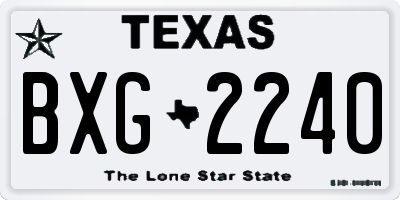 TX license plate BXG2240