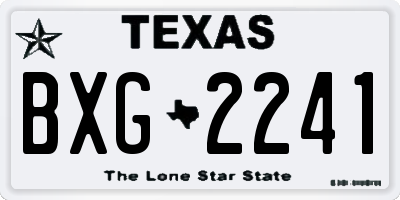 TX license plate BXG2241