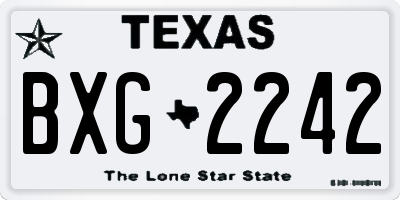 TX license plate BXG2242