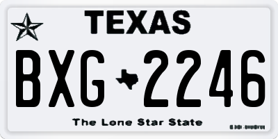 TX license plate BXG2246