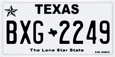 TX license plate BXG2249
