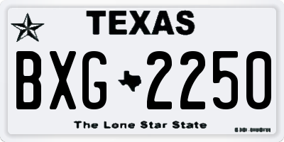 TX license plate BXG2250