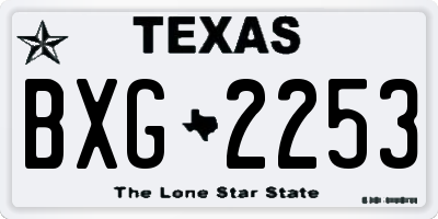 TX license plate BXG2253