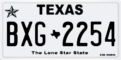 TX license plate BXG2254