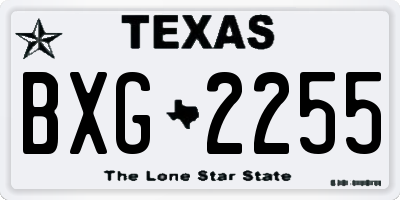 TX license plate BXG2255
