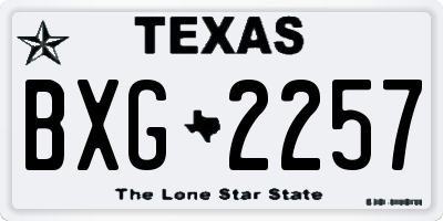 TX license plate BXG2257