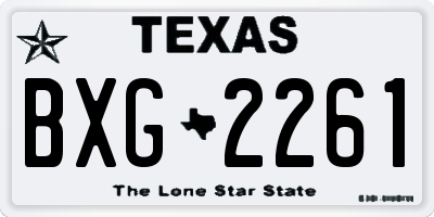 TX license plate BXG2261