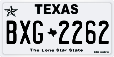 TX license plate BXG2262