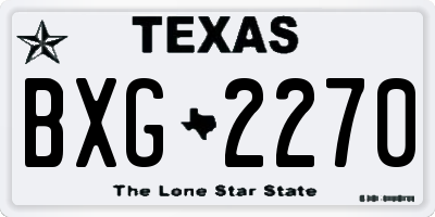 TX license plate BXG2270