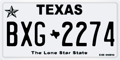 TX license plate BXG2274