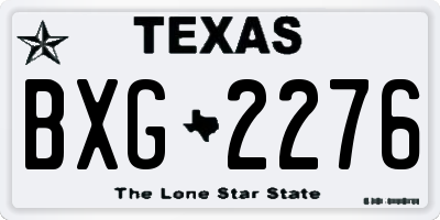 TX license plate BXG2276