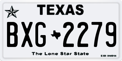TX license plate BXG2279