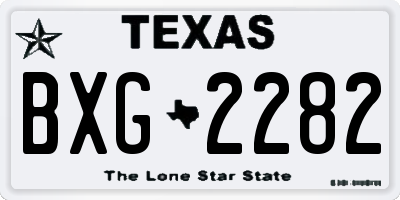 TX license plate BXG2282