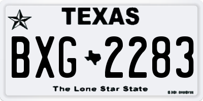 TX license plate BXG2283