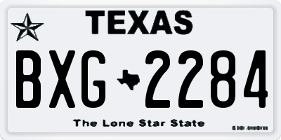 TX license plate BXG2284