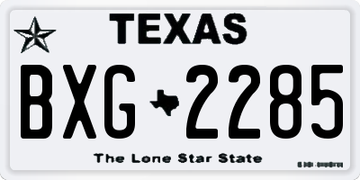 TX license plate BXG2285