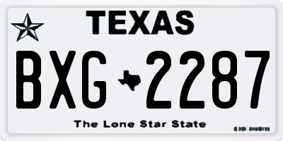 TX license plate BXG2287