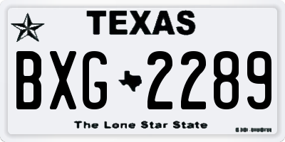 TX license plate BXG2289