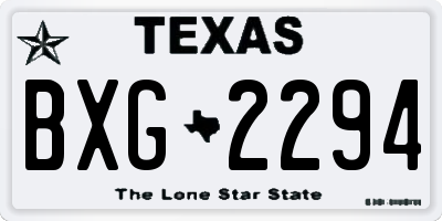 TX license plate BXG2294