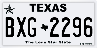 TX license plate BXG2296