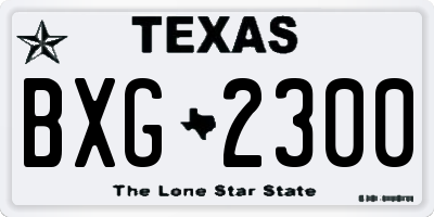 TX license plate BXG2300
