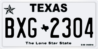 TX license plate BXG2304