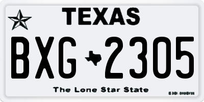 TX license plate BXG2305