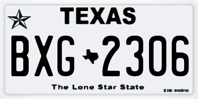 TX license plate BXG2306