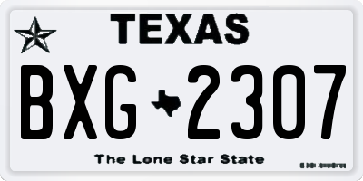 TX license plate BXG2307