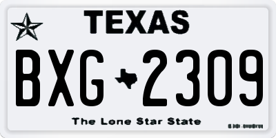 TX license plate BXG2309