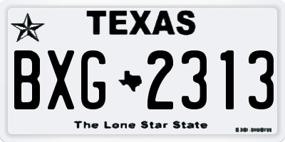 TX license plate BXG2313