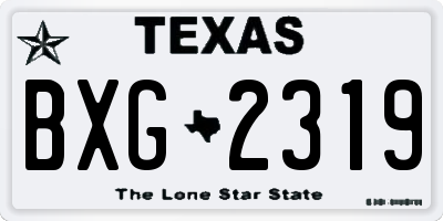 TX license plate BXG2319