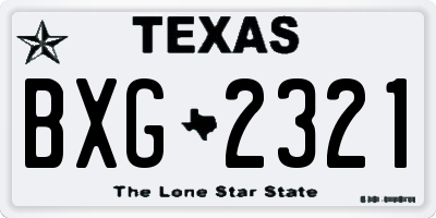TX license plate BXG2321