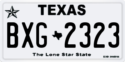 TX license plate BXG2323