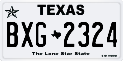 TX license plate BXG2324