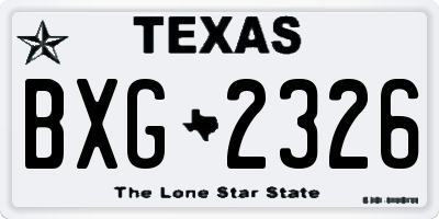 TX license plate BXG2326