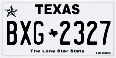 TX license plate BXG2327