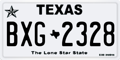 TX license plate BXG2328