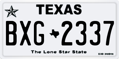 TX license plate BXG2337