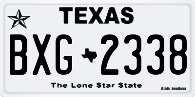 TX license plate BXG2338