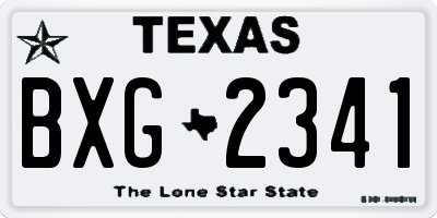 TX license plate BXG2341