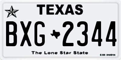 TX license plate BXG2344