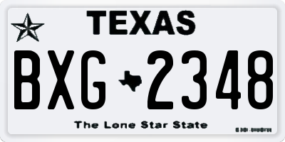 TX license plate BXG2348