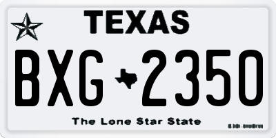 TX license plate BXG2350